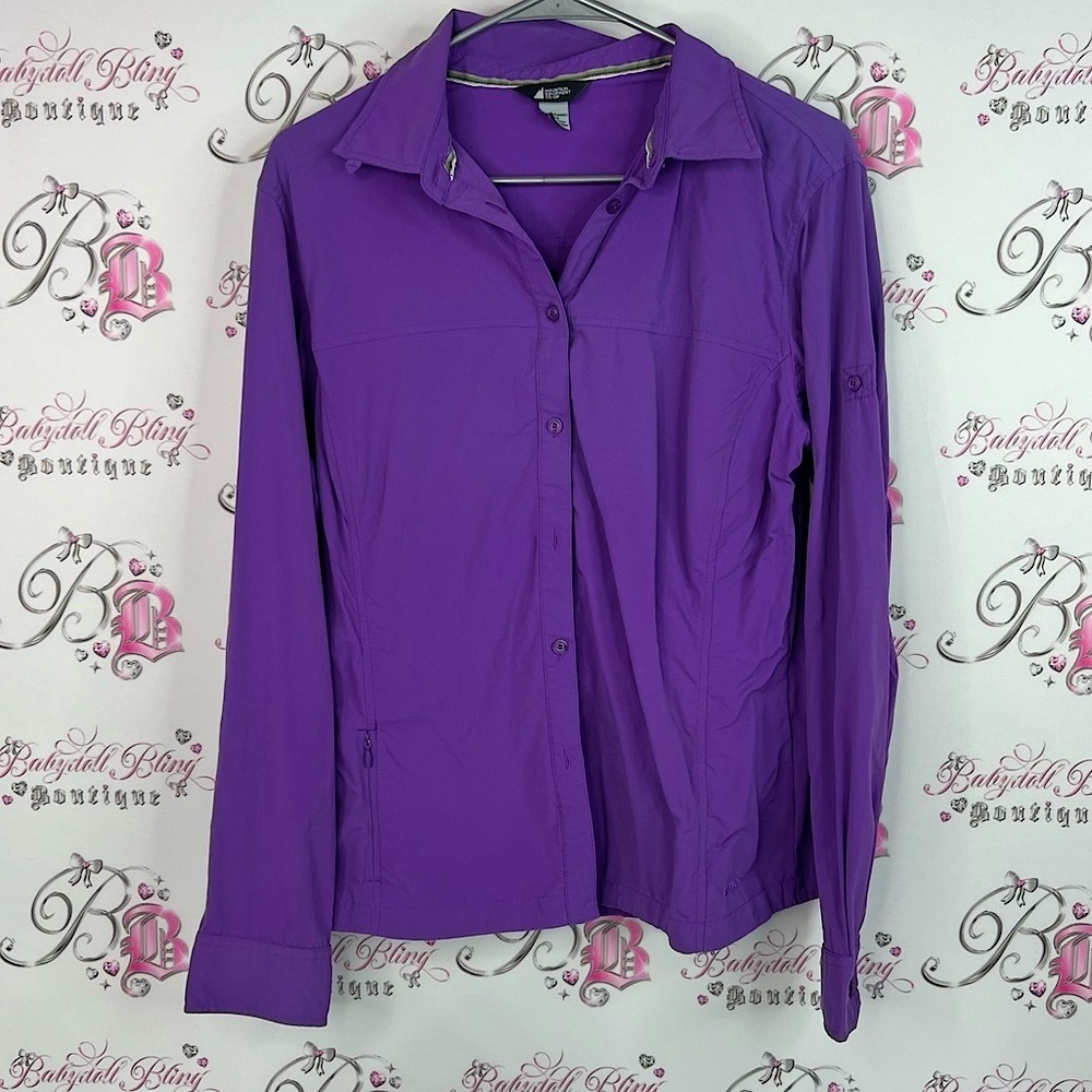 MEC button up royal Vibrant Purple Button Down Shirt for Women